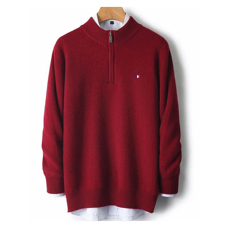 Premium Cashmere Blend Zip Pullover