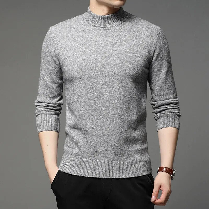 Essentials Mock Neck Wool Pullover