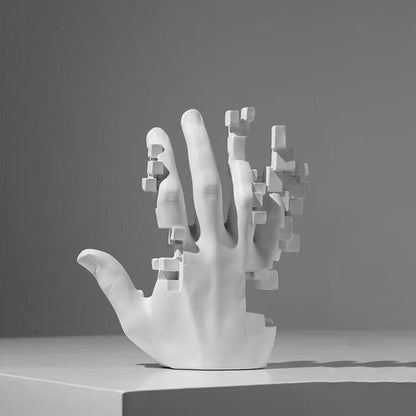 Digital Distortion Glitchy Hand Figurine